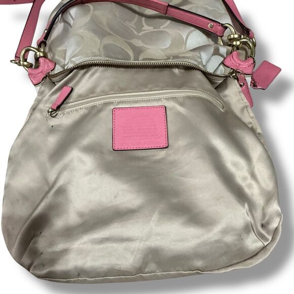 Coach Kristin Tan & Peach Signature Large Hobo Shoulder Bag - Picture 7 of 10